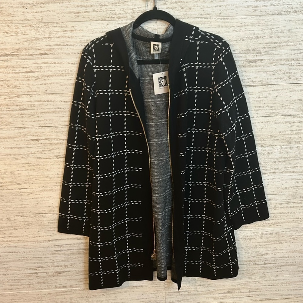 Anne Klein Zip up Shacket with Hoodie